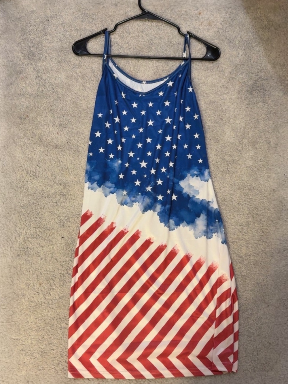 Patriotic Star & Stripe Sleeveless Dress - Blue, Red, White